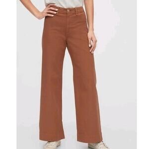 Gap High Rise Wide-Leg Pants Summer Spice Brown Rust 12 Twill Retro Utility